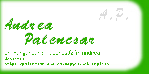 andrea palencsar business card